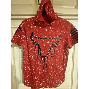 Switch Remarkable Chicago Bulls Hoodie Splatter Paint Youth L 14-16 Short Sleeve